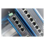Digitus Conmutador de red Gigabit de 4 puertos, industrial, no gestionado, con 1 enlace ascendente RJ45 para alto rendimiento en entornos difíciles. SKU DN-651118.