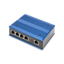 Digitus Conmutador de red Gigabit de 4 puertos, industrial, no gestionado, con 1 enlace ascendente RJ45 para alto rendimiento en entornos difíciles. SKU DN-651118.