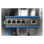 Digitus Conmutador PoE de red Gigabit de 4 puertos con 1 enlace ascendente RJ45, SKU DN-651120. Ideal para instalaciones industriales.