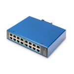 Imagen del conmutador de red Ethernet Gigabit de 16 puertos para uso industrial y no gestionado, modelo DN-651129 de la marca Digitus.