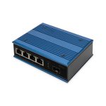Digitus Conmutador de red Fast Ethernet de 4 puertos industrial, no gestionado, con enlace ascendente SFP, SKU DN-651130