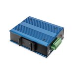 Imagen del conmutador PoE industrial de red Fast Ethernet Digitus DN-651131 con 4 puertos no gestionado y 1 enlace ascendente SFP. Ideal para entornos industriales.