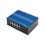 Imagen del Digitus Conmutador PoE de red Gigabit Ethernet de 8 puertos, ideal para entornos industriales, no gestionado, con 1 enlace ascendente SFP. SKU: DN-651137