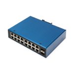 Digitus Conmutador de red Ethernet Gigabit de 16 puertos, industrial, no gestionado, con 2 enlaces SFP, SKU DN-651138