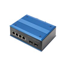 Digitus Conmutador Gigabit Ethernet industrial con 4+2 puertos, alta durabilidad, SKU DN-651148
