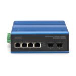 Digitus Conmutador Gigabit Ethernet industrial con 4+2 puertos, alta durabilidad, SKU DN-651148