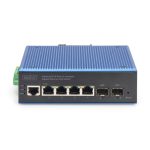 Digitus Conmutador PoE Gigabit Ethernet L2 gestionado con 4+2 puertos, adecuado para aplicaciones industriales. SKU: DN-651155