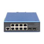 Conmutador industrial Gigabit Ethernet PoE gestionado L2 de 8+2 puertos de la marca Digitus, SKU DN-651157