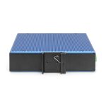 Vista frontal del conmutador Digitus PoE industrial L3 Managed Gigabit Ethernet con 8 puertos y 4 puertos Uplink 10G. SKU: DN-651161