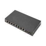 Switch Digitus de 8 puertos Gigabit y 2 puertos SFP, modelo DN-80067. Ideal para redes de alta velocidad.