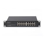 Foto del conmutador gigabit de 16 puertos no gestionado de Digitus, modelo DN-80115, ideal para redes pequeñas y medianas