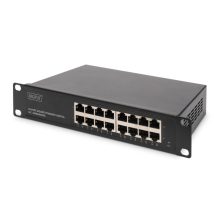 Foto del conmutador gigabit de 16 puertos no gestionado de Digitus, modelo DN-80115, ideal para redes pequeñas y medianas