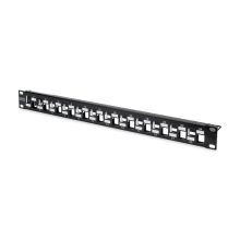 Panel de conexión modular Digitus con 24 puertos escalonados, ideal para organización de cables, SKU DN-91412