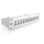 Imagen del panel de conexión modular Digitus de 8 puertos, SKU DN-91419. Ideal para sistemas de red eficientes y compactos.