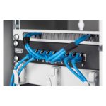 Panel de conexión Digitus CAT 6 apantallado que pertenece a la clase E, SKU DN-91608S, ideal para redes de alta velocidad y protección contra interferencias.