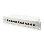Imagen del Digitus Panel de conexión CAT 6A apantallado, con 12 puertos de 1UA, de 10 pulgadas en color gris, SKU DN-91612S-EA-G