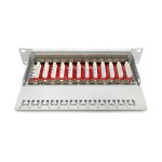 Imagen del Digitus Panel de conexión CAT 6A apantallado, con 12 puertos de 1UA, de 10 pulgadas en color gris, SKU DN-91612S-EA-G