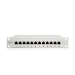 Imagen del Digitus Panel de conexión CAT 6A apantallado, con 12 puertos de 1UA, de 10 pulgadas en color gris, SKU DN-91612S-EA-G