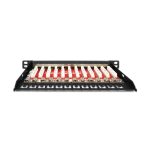 Digitus CAT 6A Slim Patch Panel, blindado, 12 puertos, 0,5 U y de 10 pulgadas, negro, SKU DN-91612S-SL-EA
