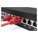 Panel de conexión Digitus CAT 6A apantallado de clase EA, SKU DN-91624S-EA-B. Ideal para redes de alta velocidad.