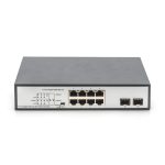 Digitus Conmutador Gigabit de 8 puertos incluyendo 6 puertos PoE y 2 puertos RJ45 más 2 puertos SFP Uplink, compatible con 802.3 af/at/bt, SKU DN-95140