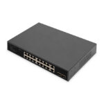 Imagen del Digitus Conmutador de 16+2 puertos 10/100/1000 Mbps, más 2 puertos Gigabit SFP PoE, SKU DN-95358