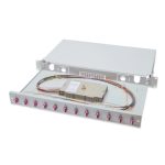 Digitus Caja de Empalme de Fibra Óptica, 1U, equipada con conectores LC y especificación OM4, SKU DN-96331-4