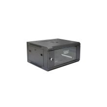Digitus DN-W19 04U/450/B, armario rack 4U de montaje en pared en color negro, ideal para optimizar el espacio.