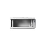 Imagen del armario rack de pared gris claro Digitus DN-W19 04U/450/MD, con capacidad de 4U y puerta metálica. SKU: DN-W19 04U/450/MD.