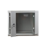 Armario rack para montaje en pared de la marca Digitus, modelo DN-WU19 09U/600, con capacidad de 9U, color gris y puerta de vidrio.