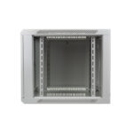 Armario rack para montaje en pared de la marca Digitus, modelo DN-WU19 09U/600, con capacidad de 9U, color gris y puerta de vidrio.