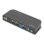 Imagen del Conmutador KVM Digitus DS-12850 con 2 puertos, resolución 4K a 60Hz, 2 entradas DisplayPort y salida DisplayPort/HDMI.