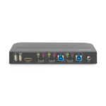 Imagen del Conmutador KVM Digitus DS-12850 con 2 puertos, resolución 4K a 60Hz, 2 entradas DisplayPort y salida DisplayPort/HDMI.