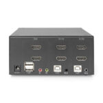 Digitus Conmutador KVM de 2 puertos con soporte para pantalla dual y resolución 4K HDMI, SKU DS-12860