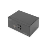 Conmutador KVM Digitus de 2 puertos para pantallas duales con resolución 4K y DisplayPort®, SKU DS-12862