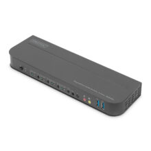 Digitus Conmutador KVM con 4 puertos de entrada DisplayPort, salida DisplayPort/HDMI, resolución 4K a 60Hz, SKU DS-12890
