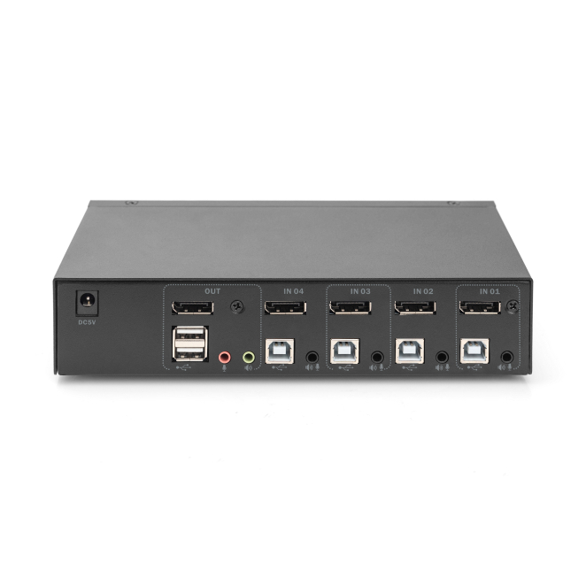 Digitus Conmutador KVM, 4x1 DP, DP Out, USB 2 Digitus Conmutador KVM conexiones