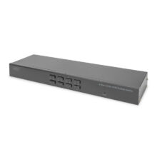 Digitus Conmutador KVM HDMI de 8 puertos, Single View, modelo DS-12910 para gestionar múltiples dispositivos desde una sola consola.