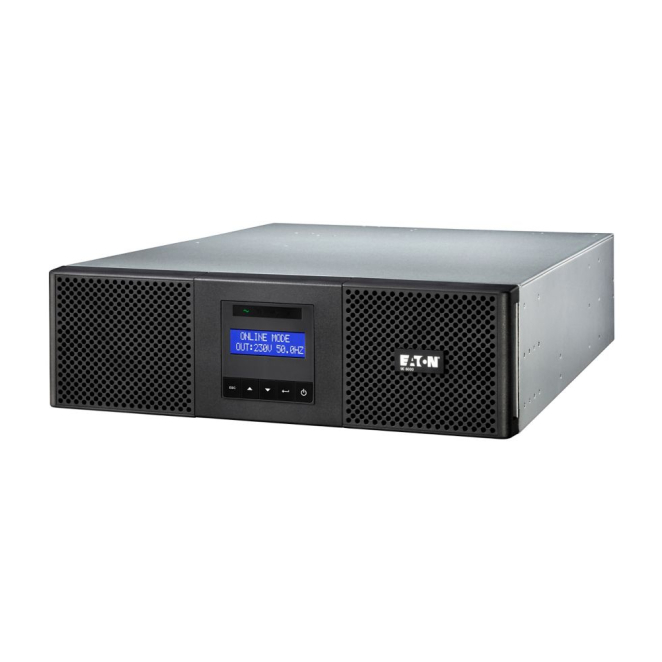 Eaton 9E6KIR sistema de alimentación ininterrumpida (UPS) Doble conversión (en línea) 6 kVA 5400 W 1 salidas AC 3 Aplicaciones para centros de datos con Eaton 9E6KIR
