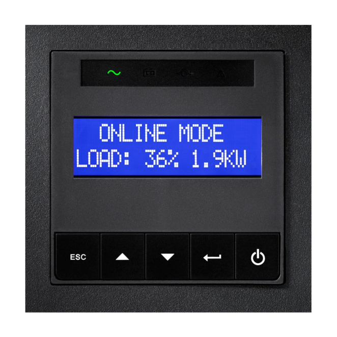 Eaton 9E6KIR sistema de alimentación ininterrumpida (UPS) Doble conversión (en línea) 6 kVA 5400 W 1 salidas AC 5 Conectividad del Eaton 9E6KIR UPS