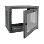 Gabinete de red Tripp Lite SRW9UG Smartrack 9U de bajo perfil con ajuste de profundidad y ventana de acrílico transparente