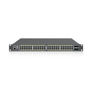 Imagen del EnGenius ECS1552P, un switch gestionado L2+ Gigabit Ethernet con PoE, color gris. SKU: ECS1552P
