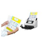 Escáner Epson WorkForce DS-900WN con alimentación por hojas, resolución de 600 x 600 DPI, tamaño A4, color blanco. SKU: B11B276401.