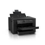 Vista frontal de la impresora de inyección de tinta Epson WorkForce WF-7310DTW con capacidad A3 y resolución de 4800 x 2400 DPI. SKU: C11CH70402