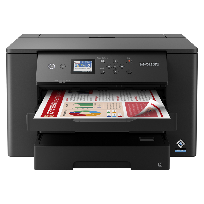 Epson WorkForce WF-7310DTW impresora de inyección de tinta con Wifi Vista frontal de la impresora de inyección de tinta Epson WorkForce WF-7310DTW con capacidad A3 y resolución de 4800 x 2400 DPI. SKU: C11CH70402