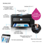 Impresora Epson EcoTank L14150 con inyección de tinta, resolución de 4800 x 1200 DPI, velocidad de 38 ppm, y conectividad WiFi. SKU: C11CH96402