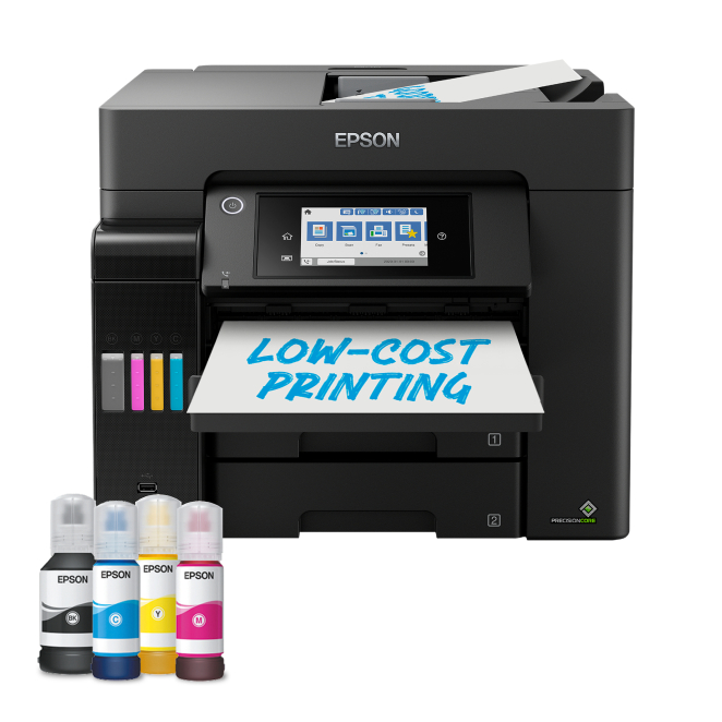 Epson EcoTank ET-5855 Impresora de inyección de tinta WiFi color de alta resolución Impresora Epson EcoTank ET-5855 de inyección de tinta, resolución de 4800 x 2400 DPI, 25 ppm, conectividad WiFi, SKU C11CJ29406
