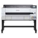 Vista de la impresora inalámbrica Epson SureColor SC-T5405 con soporte, modelo SKU C11CJ56301A0, ideal para impresiones de alta calidad.