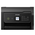 Vista de la impresora Epson EcoTank ET-2871 de inyección de tinta, compatible con A4, resolución de 5760 x 1440 DPI, velocidad de 33 ppm y conectividad Wifi. SKU: C11CJ66422