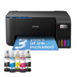 Epson EcoTank L3231, impresora de inyección de tinta con resolución de 5760 x 1440 DPI y velocidad de 33 ppm. SKU: C11CJ68408